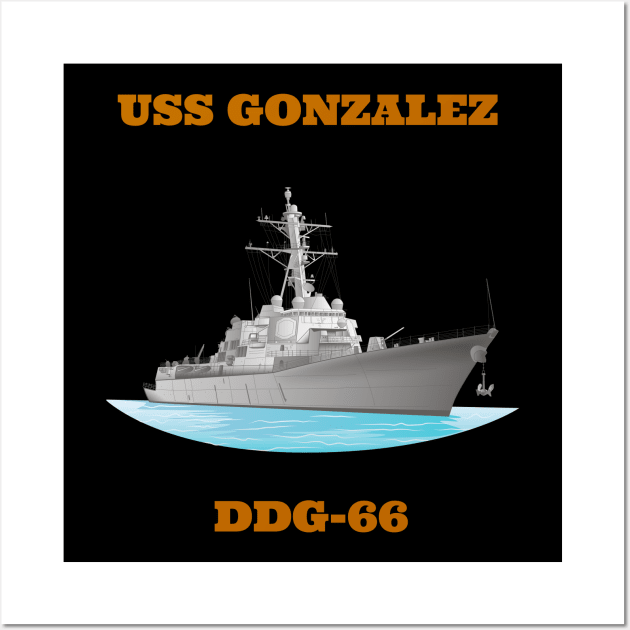 Gonzales DDG-66 Destroyer Ship Wall Art by woormle